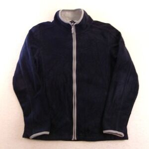 BMW Mens M Fleece Jacket Navy Blue Full Zip Mock Neck Logo Trim 80142298164